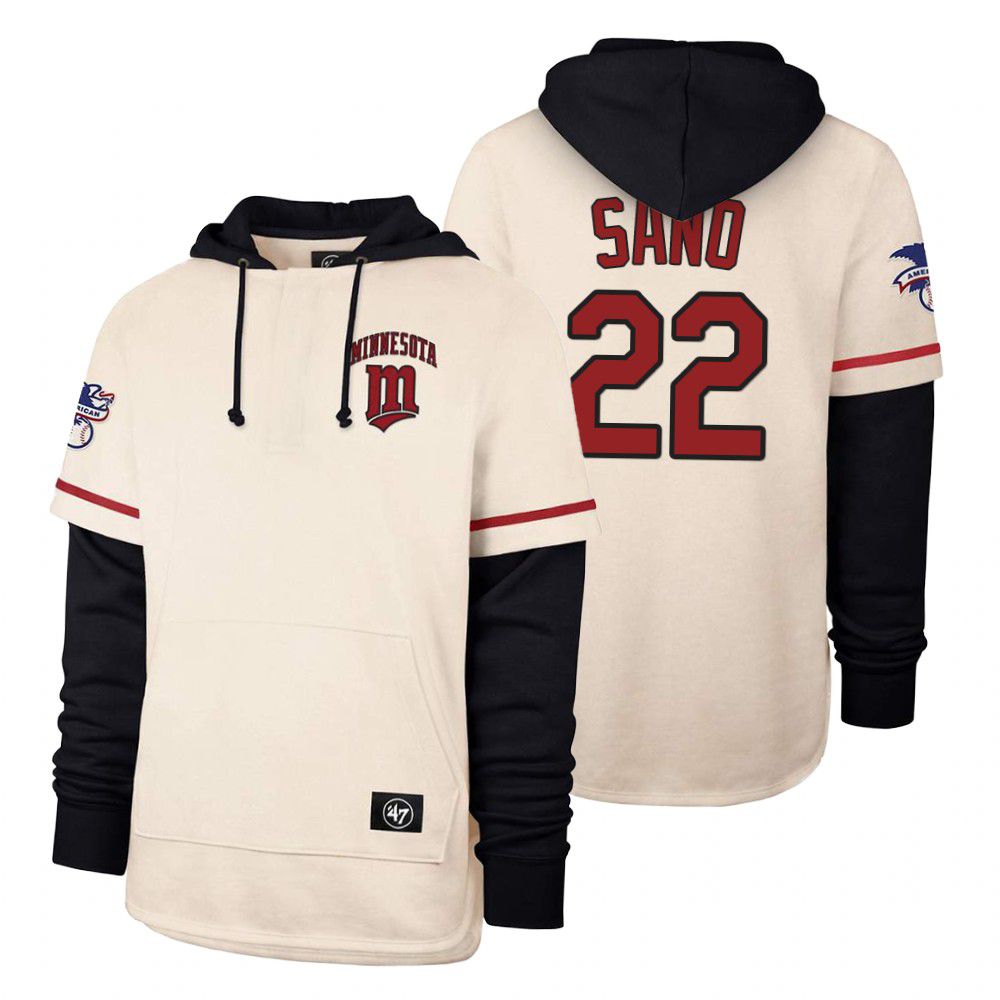 Men Minnesota Twins #22 Sano Cream 2021 Pullover Hoodie MLB Jersey->customized mlb jersey->Custom Jersey